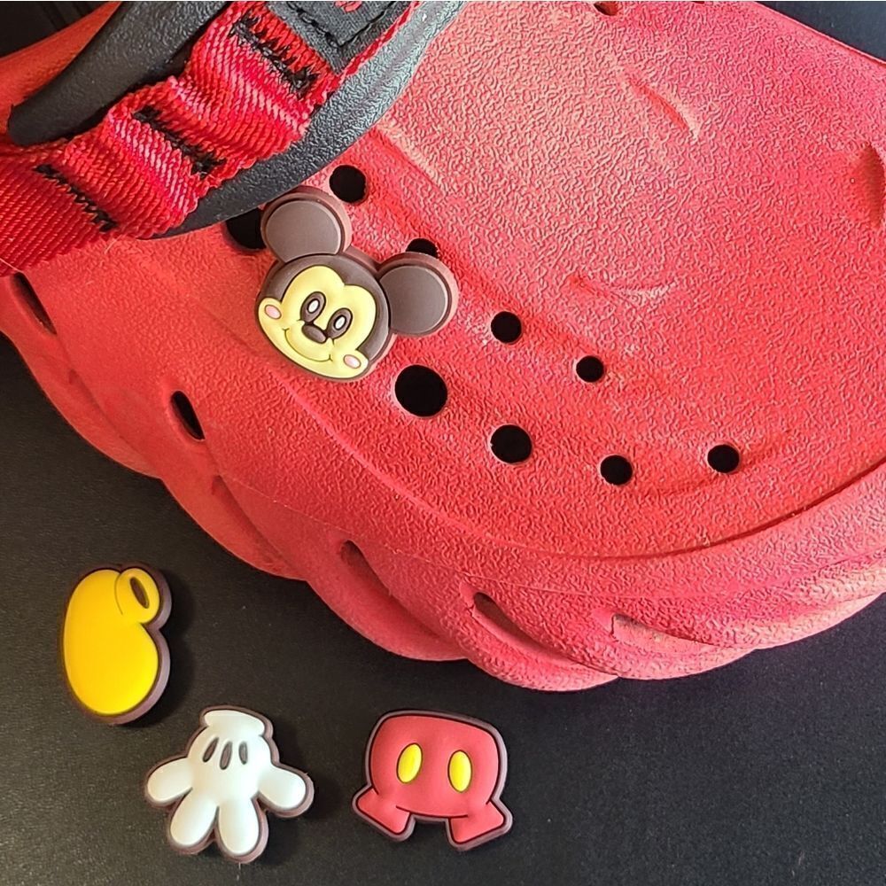 4pc Shoe Charms Disney Mickey Mouse Set Hand Shoe Shorts Face Character Pack